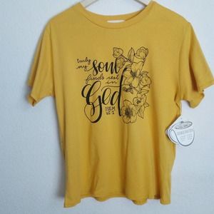 3/30 French Pastry Mustard Yellow Psalm 62:1 Graphic T Tee Shirt God